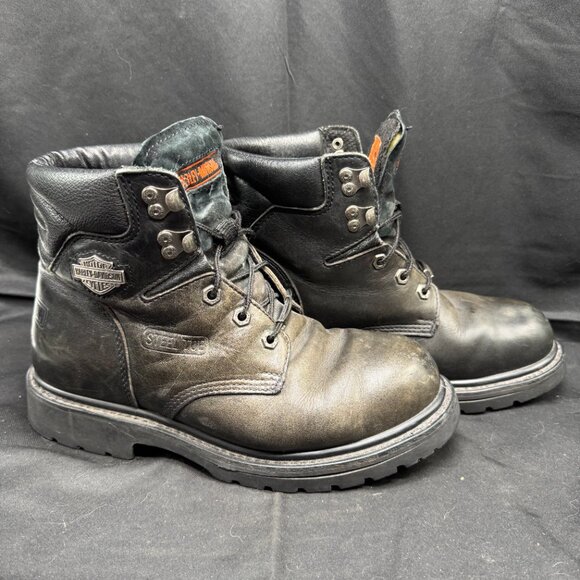 Vintage Harley Davidson 91015 Black Leather Motorcycle Boots Men’s Sz. 8.5 main image 6